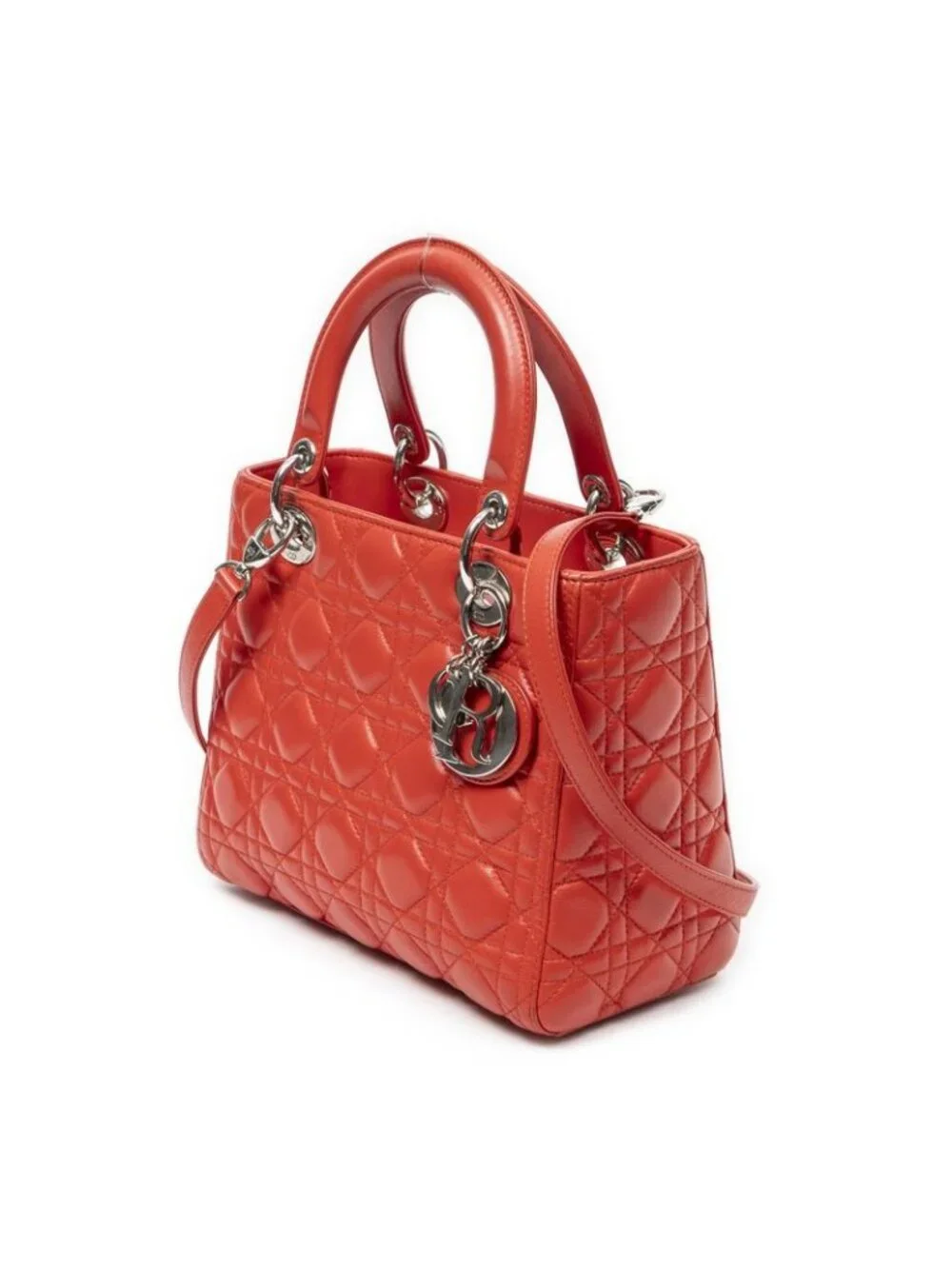 ★SOLD★ Dior Lady Dior Zip Red Cannage Lambskin Leather Handbag - Picture 2 of 10
